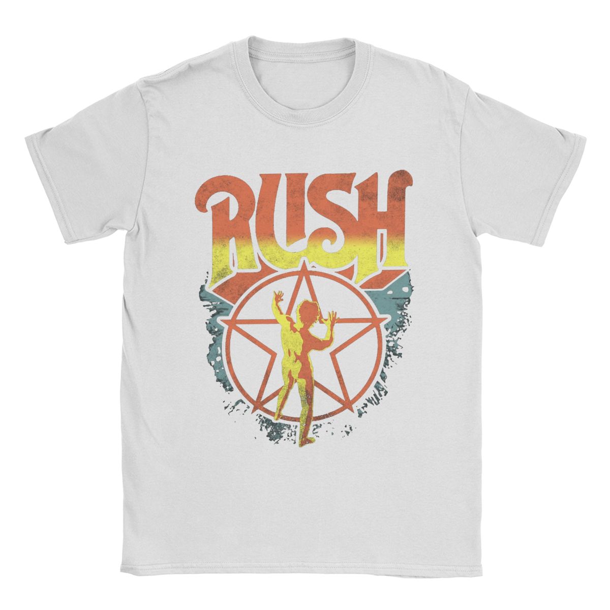

Винтажная футболка группы Rush для мужчин, с круглым вырезом, из чистого хлопка, футболка с коротким рукавом, взрослая одежда S белый