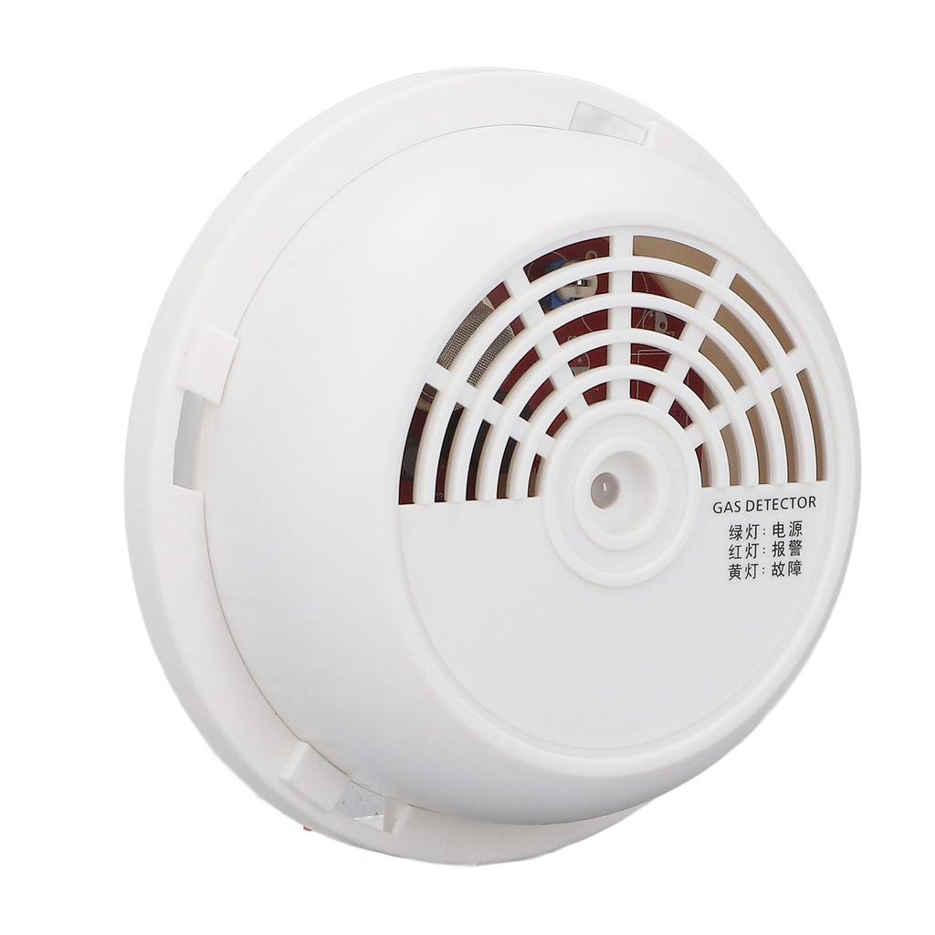 Natural Gas Detector ABS Ceiling Network Alert Sound and Light Alert Gas Alarm for Home Safe 12‑28V