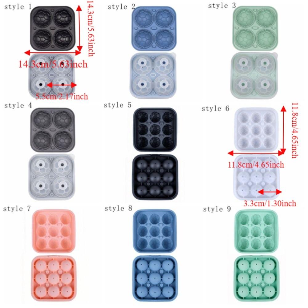Non-stick Ice Ball Mold Silicone Football Ice Cubes Mold Multi-functional Ice Block Mold Bar