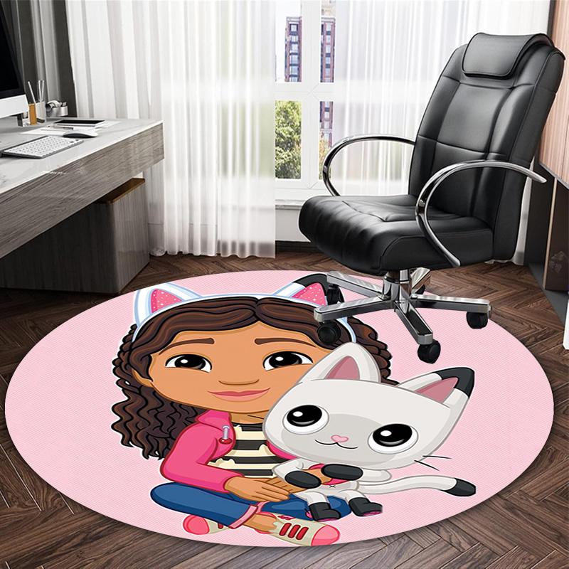 1pc Gaby's Bubble House1 Print Round Carpet Chair Round Carpet Suitable for Bedroom Living Room Home Decorative Carpet