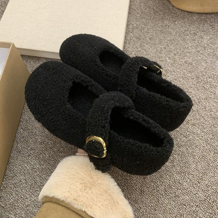 Novos Sapatos Rasos de Algodão para Mulheres com Lã e Aquecimento