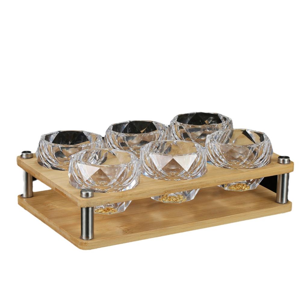 Tea Set Master Cup, Crystal Glass, Gold Leaf Tea Bowl, High-End Tea Brewing Cup, Kung Fu Cup, Household Use
