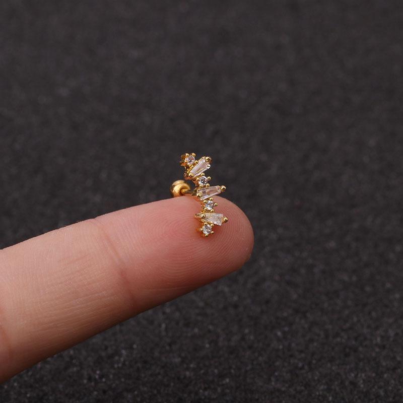 Cartilage Rook Stud Conch Screw Back Earring Stainless Steel Jewelry Piercing