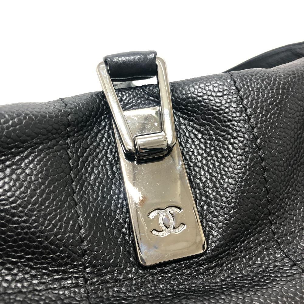 CHANEL Chocolate bar Handbag Soft Caviar Leather Black/SilverHardware