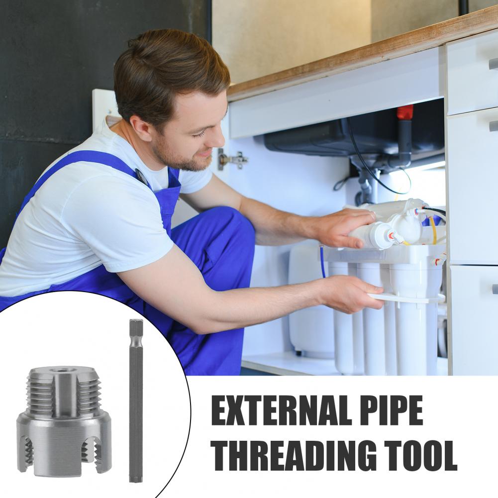 Pipe Thread Cutter Universal Pipe Thread Cutter Electric Drill Pvc Pipe Threader Kit for Internal External Threading
