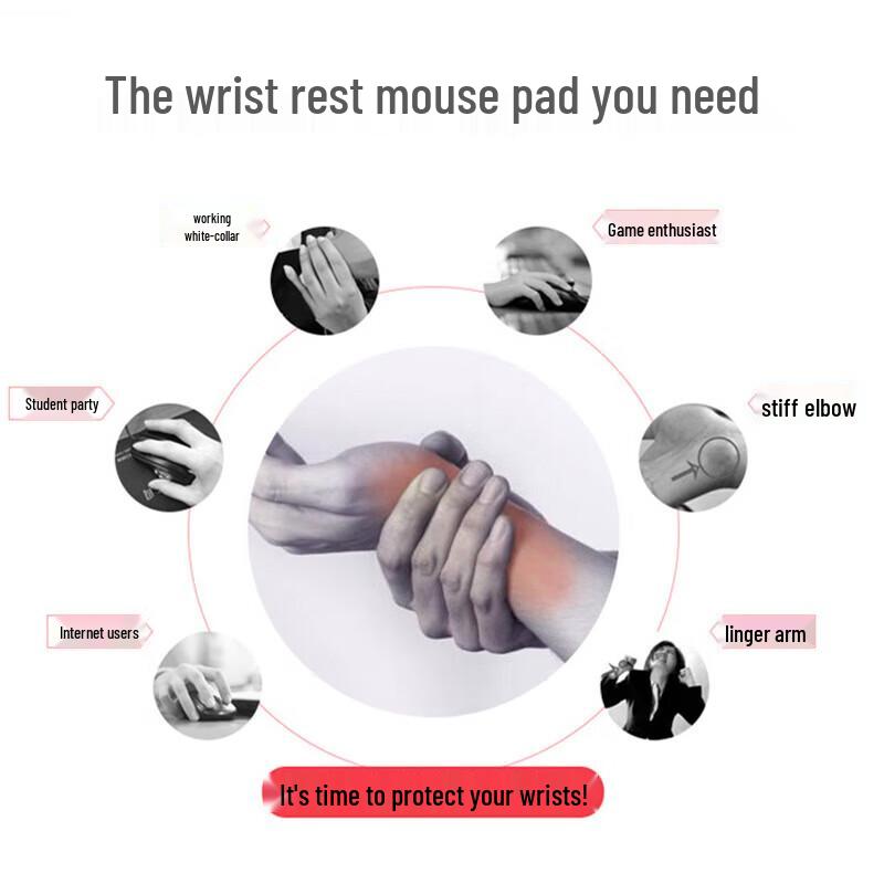 JINGRUIXIANG Silicone Wrist Rest Mouse Pad