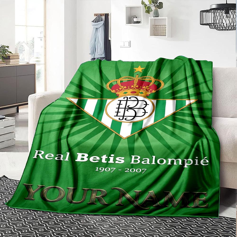 Name Custom Real Betis Stone Print Flannel Blanket High Quality Warm Comfortable Cover for All Seasons Perfect for Gifts Home Decor
