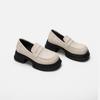 Slip-on-Loafer mit dicker Sohle für Damen, neue Frühjahrs- und Herbstschuhe, schwarze, erhöhte Retro-Schuhe im britischen Stil, kleine Lederschuhe