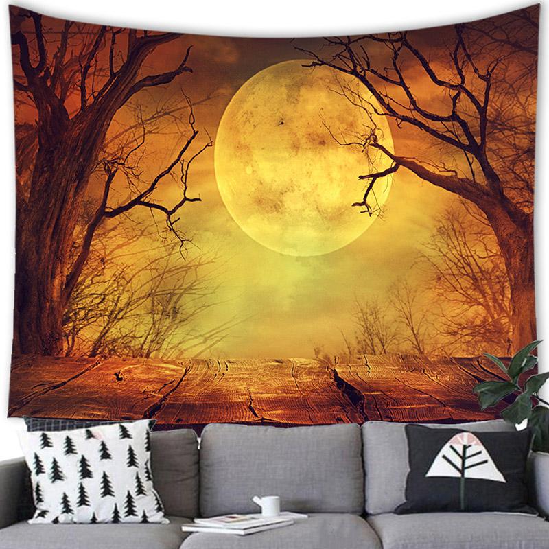 Домашний декор Хэллоуин гобелен настенный гобелен летучая мышь тыква счастливый Хэллоуин — фото 9