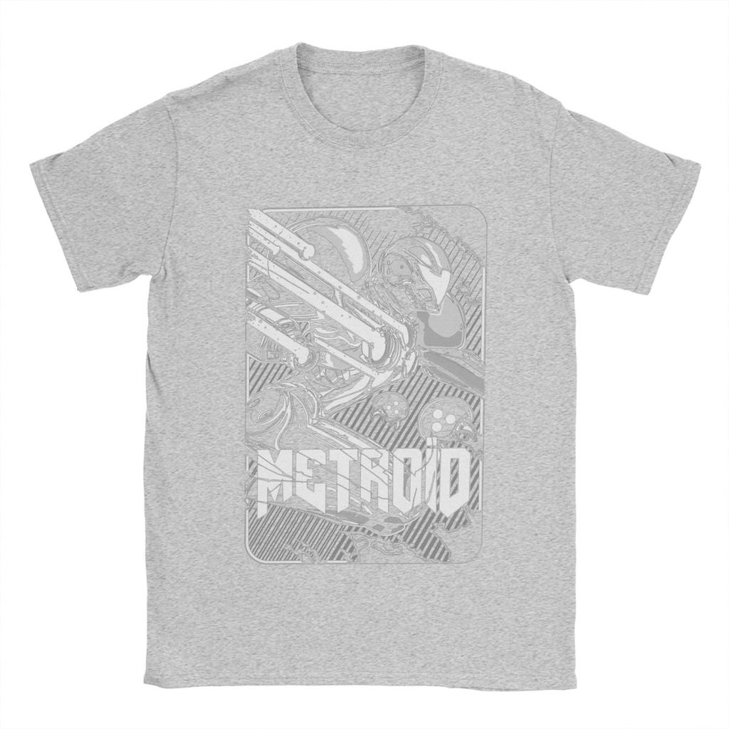 Super Metroid Men T Shirt Game Leisure Tee Shirt Short Sleeve Round Neck T-Shirt Cotton Plus Size Clothes