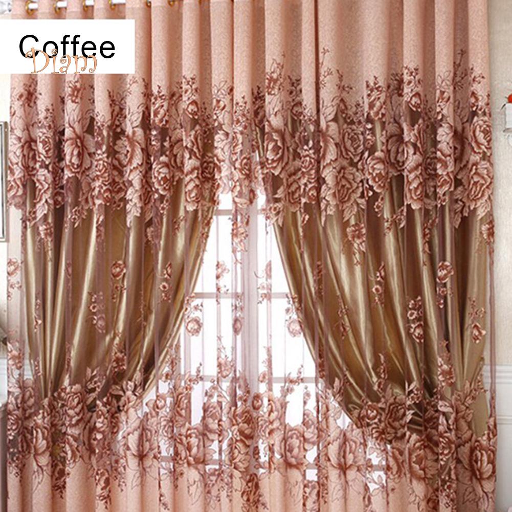 1Pc Flower Jacquard Tulle Window Curtain Drape Bedroom Balcony Living Room Decor Live City Fashion Home Decor