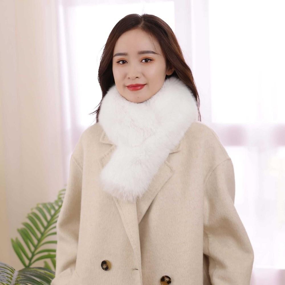 Soft Faux Fur Scarf Double-sided Women Winter Scarves Fashion Thickened Neckscarf Unisex