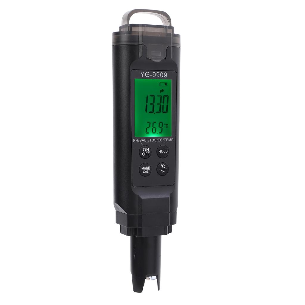 Water Quality Tester 5 In 1 Fish Tank Backlit LCD Screen Digital PH EC TDS Temp Meter