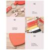 Love Heart Shape Makeup Mirror Waterproof Faux Leather Vanity Mirror Keychain Portable Travel Women Handheld Cosmetic Mirror Bag Pendant