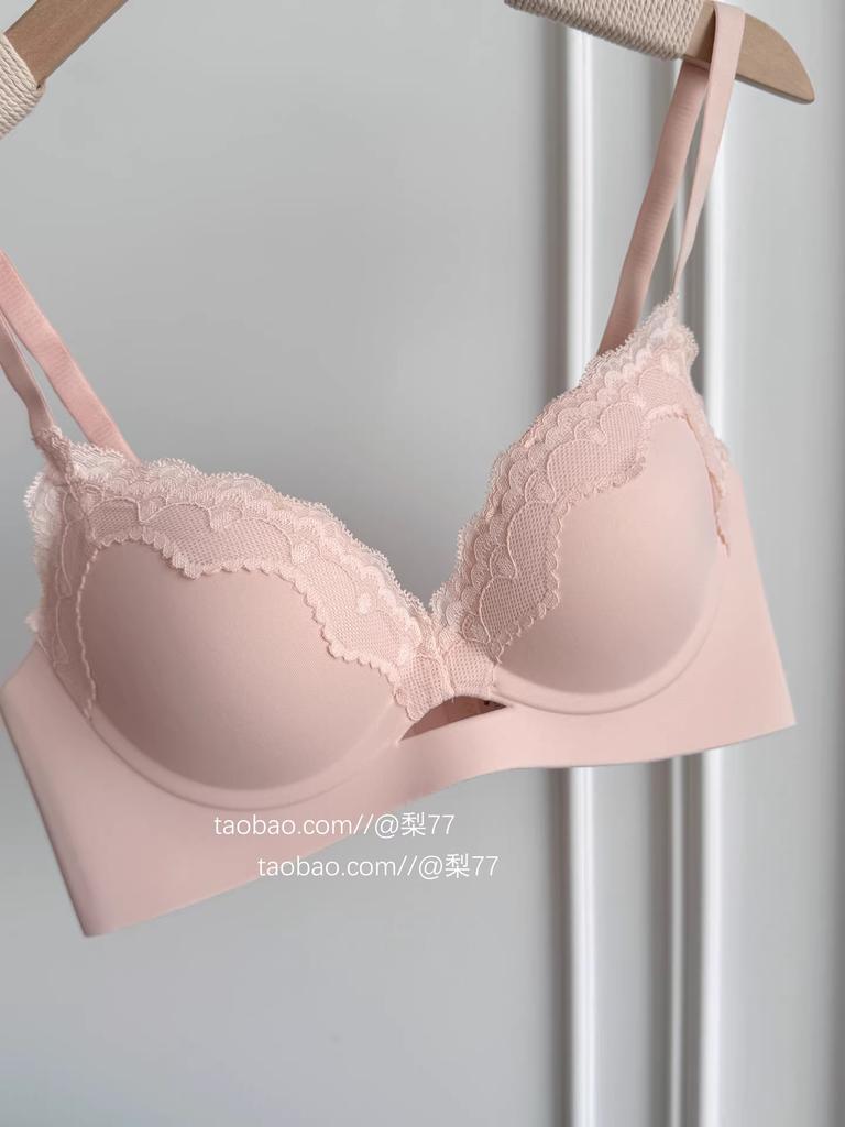"Cream Party" D Three-dimensional Pure Lace Underwear Women's Small Breasts Gather and Show Big, Top Support, Sub-breasts Bra Cover