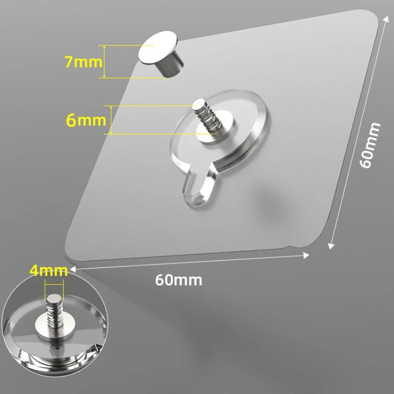 10/20 Pcs Adhesive Wall-Mounted Hooks Poster Photo Frame Clock Hangers Punch Free Screw Hook Kitchen Bathroom Organizer Holders