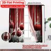 Set Of 2 Flat Printing Curtains Without Rod Christmas Ornaments Snowflakes New Year Festival Fashion Machine Curtain Made Polyester