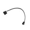 27cm/10.63in Fan Power Adapter Cable 1 To 1 Ways 4-Pin Molex Male To 3-Pin/4-Pin PWM Sleeved Fan Extension Adapter Cable