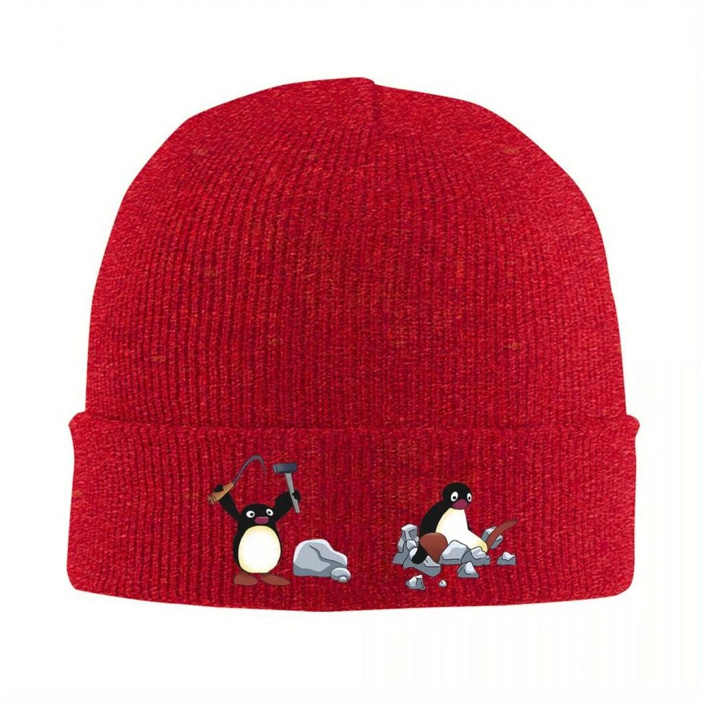 New Angry Geologist Penguin Warm Knitted Cap Hip Hop Bonnet Hat Autumn Winter Outdoor Beanies Hats For Unisex Women Adult