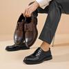Men's Genuine Leather Derby Shoes – Casual Business Formal, Comfortable Soft Sole