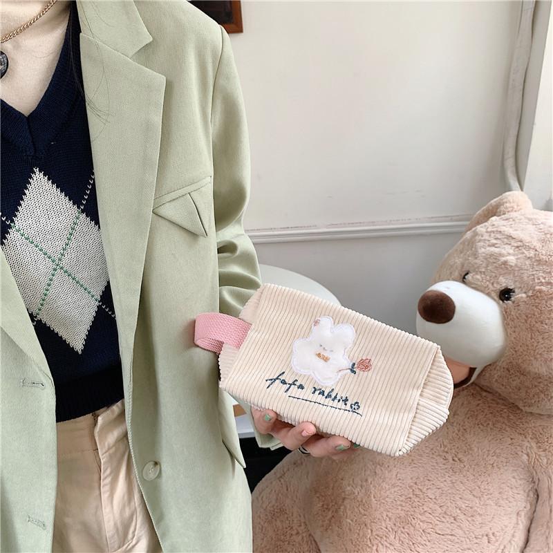 

Embroidered Flower Rabbit Cosmetic Pouch Portable Storage Toiletry Bag StyleC