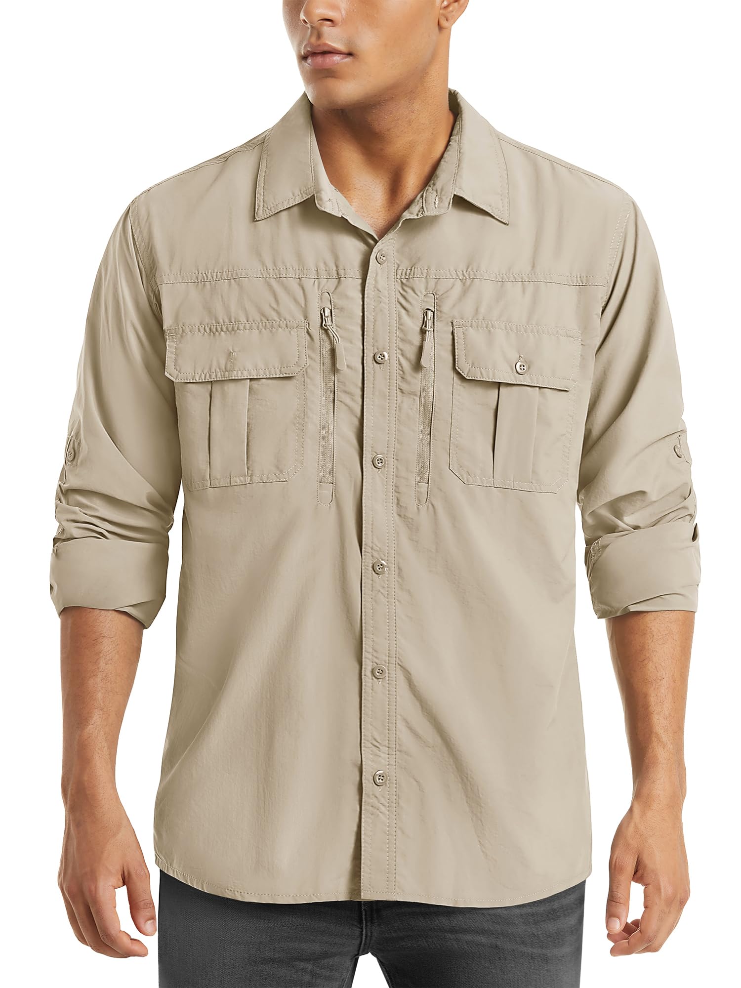 

KEFITEVD Летняя рабочая рубашка с длинным рукавом больших размеров, повседневная, весенняя, для работы, для страйкбола, для кемпинга, размер M, мужская рубашка, быстросохнущая, рубашка, в наличии, рубашка, дышащая,