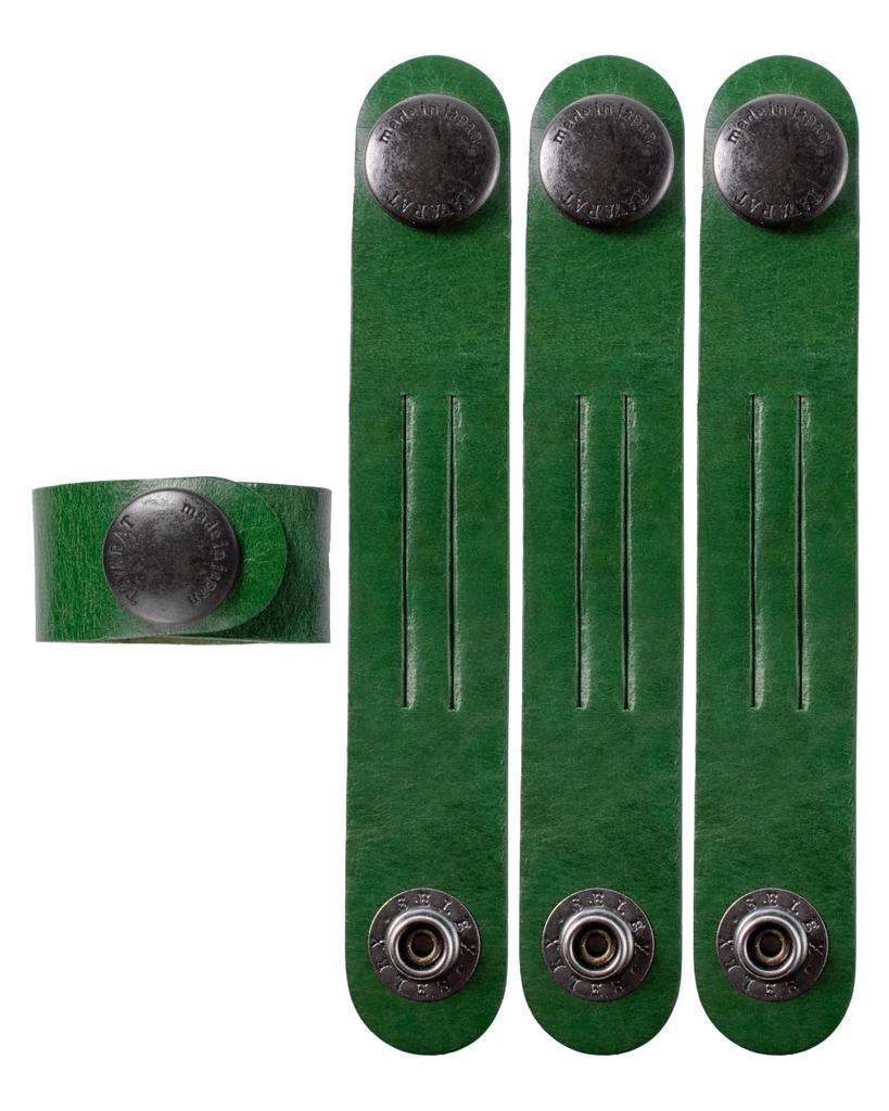 Backpack String Genuine Leather Excess String Buckle Clip String Fixing Band Fastener String Clip of [TAVARAT] Tie-Up Tie-Up Tie-Up (Set 4, Green)