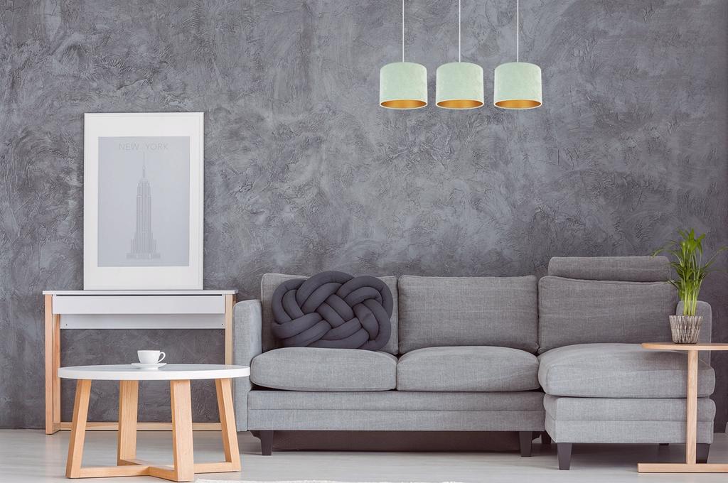 Elegant Hanging Lamp Golden Velvet Lampshade Selection