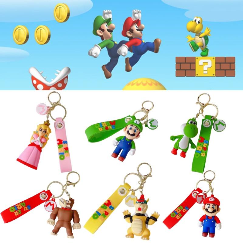 Princess Peach Keychain Super Mario Bros Nintendo Pendant Bag Charm