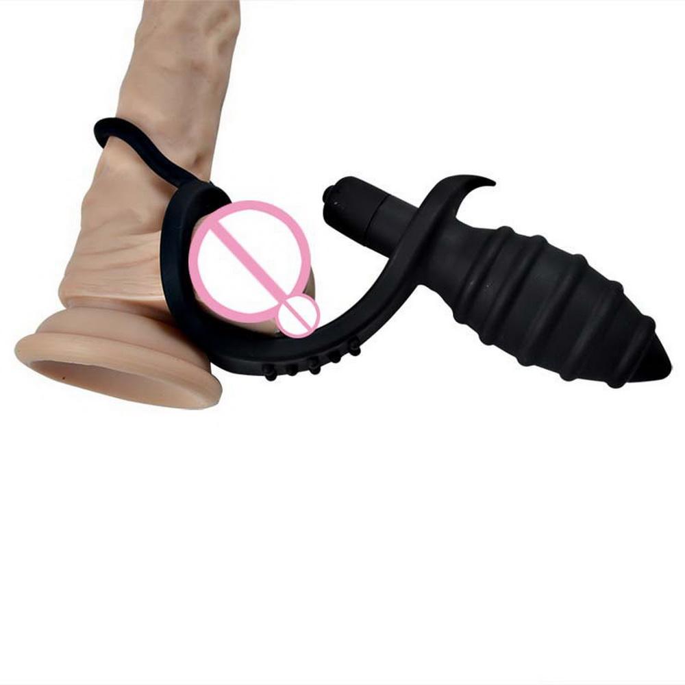 Vibrační anální anální anální kolík 10-rychlostní dildo vibrátor Odložená ejakulace Anální sexuální hračky Prsteny na penis Anální vibrátor pro muže Ženy