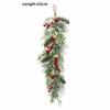 Green&red Christmas Pine Garland 65cm Holly Leaves Artificial Pine Wreath Wall Hanging Staircase Ornament Greenery Pine Rattan
