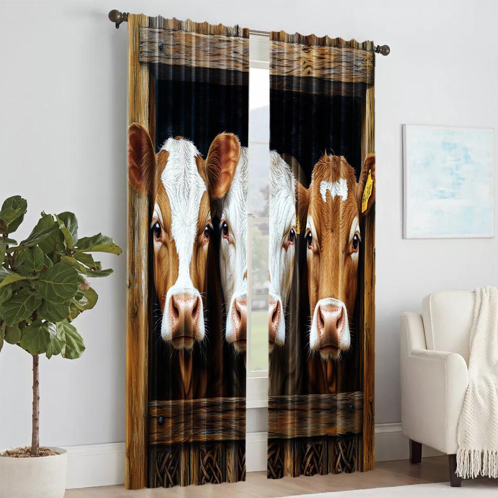 2 szt., wszechstronne poliestrowe przezroczyste zasłony do dekoracji domu Uroczy Czterogłowy Osioł do użytku w sypialniach i salonach