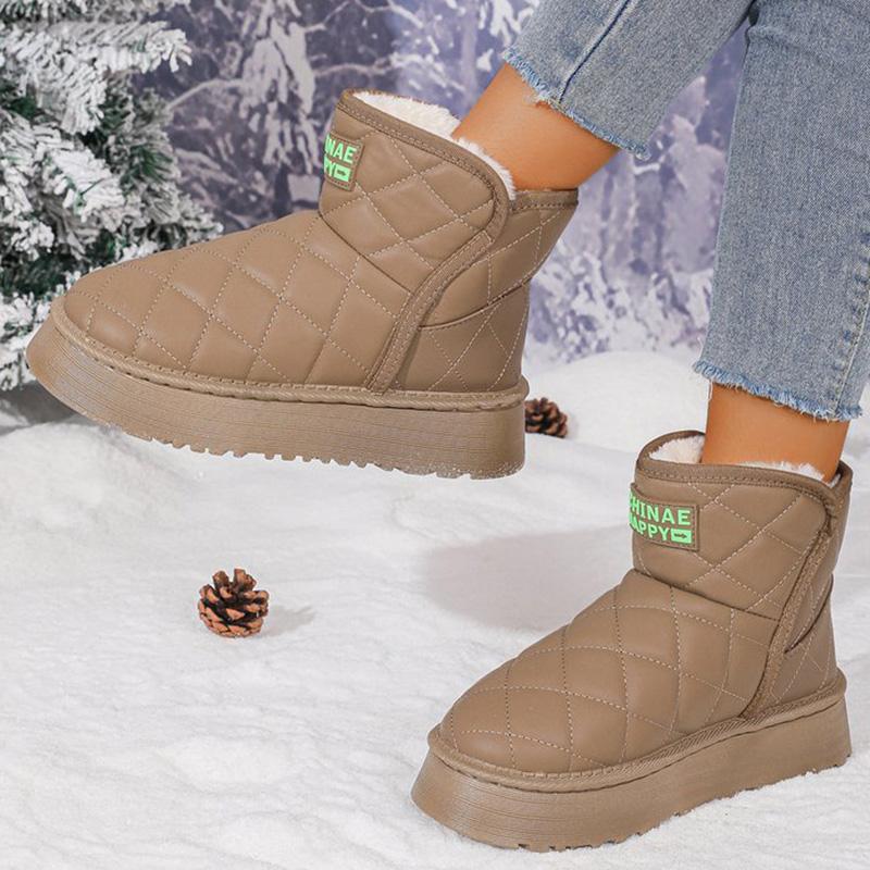 

Модные хаки платформенные зимние ботинки для женщин 2025 зима новые нескользящие плюшевые теплые боты для женщины корейские из искусственной кожи зимние ботинки женские 40 хаки