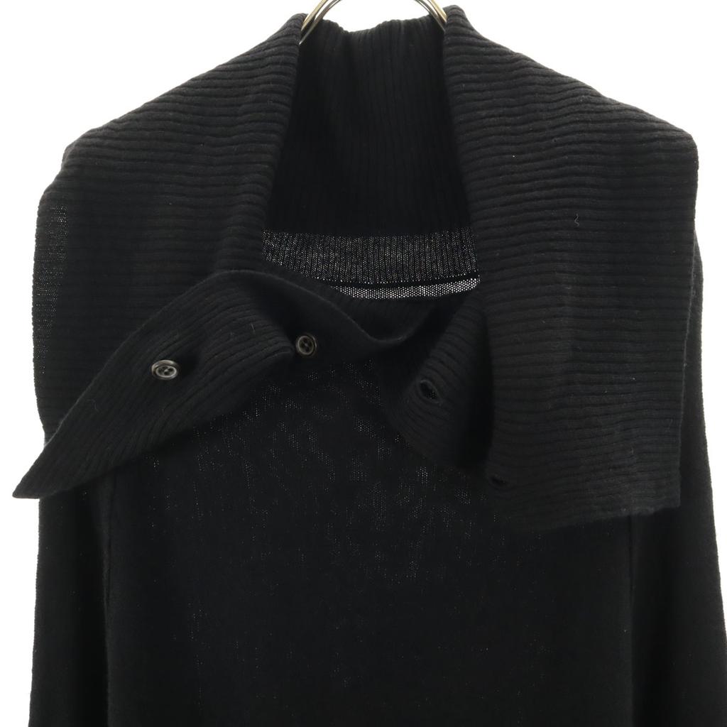 Y's Made In Japan Long Sleeve Asymmetry Knit 2 Black Tunic Women Used