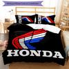 3pcs Honda Logo pattern bedding set duvet cover set includes duvet cover &pillowcases, perfect all season bedroom decoration & gift