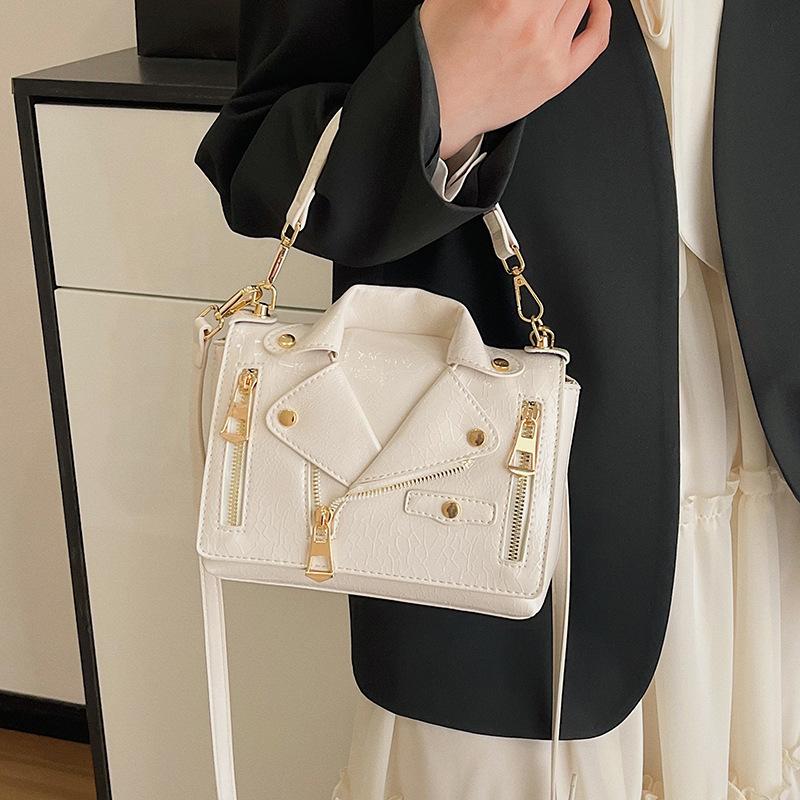 Foreign trade personality jacket suit bag bag 2025 new European and American fashion rivet shoulder bag women's small square bag tide