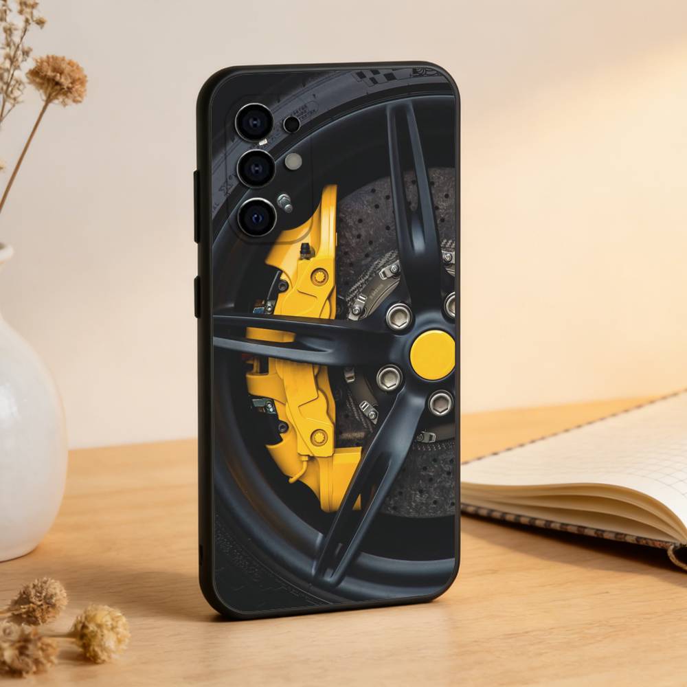 Car Wheel Bone Phone Case For Samsung S25,S24,S21,S22,S23,S30,Ultra,S20,Plus,Fe,Lite,Note,10,Black Cover