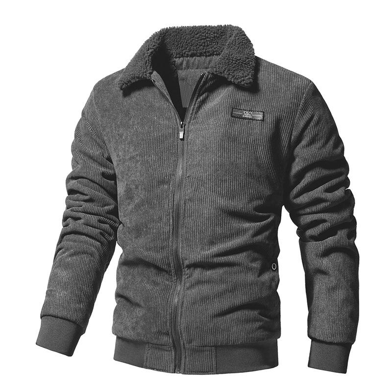 Winter New Coat Men's Fleece Thickened Fashion Stand-up Collar Lamb Fleece Casual Men's Jacket Cotton Clothes