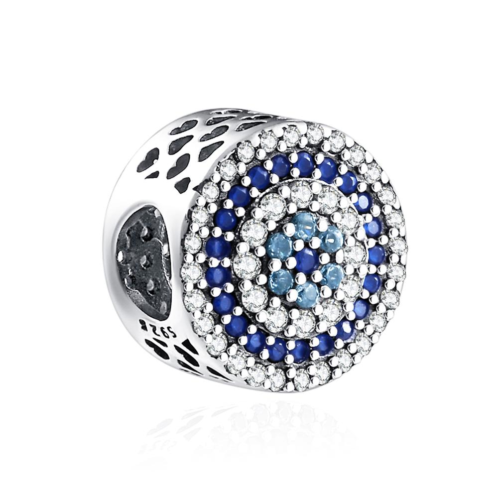 New S925 Sterling Silver Blue Eye & Greece Christ Cross Buddha Charms Bead Fit Original  Bracelets Charm DIY Women Jewelry