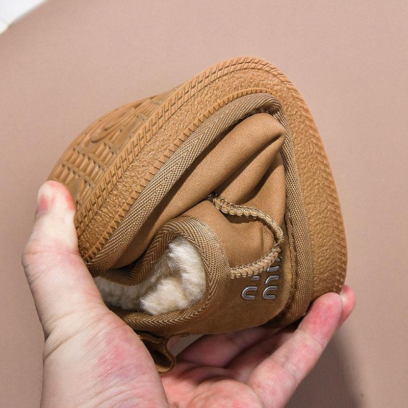 Winter Baby Snow Boots Leather Warm Plush Little Boys Shoes Non-slip Fashion Toddler Girls Boots