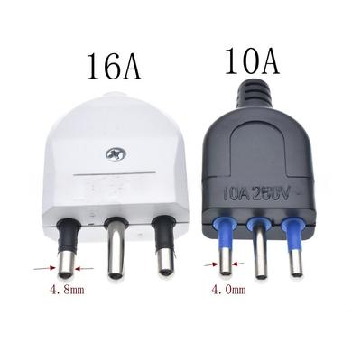 1 Stück 10A/16A 250V Europäischer Italienischer Stromstecker Stromkabelstecker Typ L Abnehmbar 90 Grad EU-Umwandlungsstecker