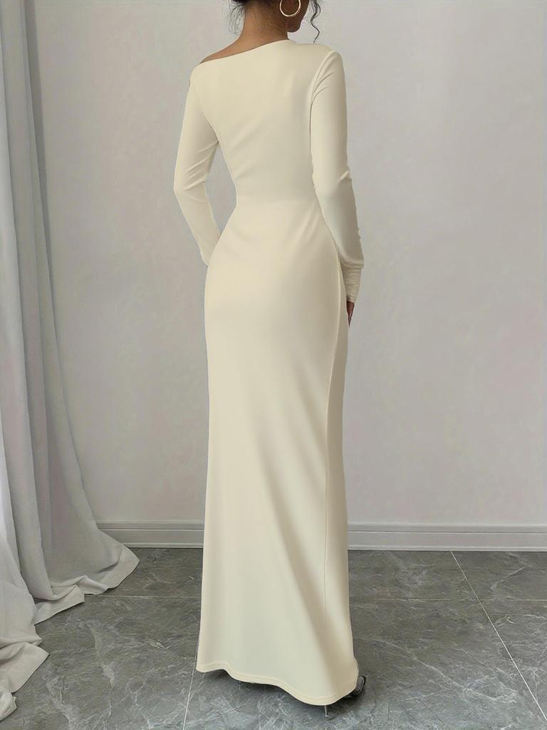 Autumn New Printed Long Dress Elegant Slim Fit Long Sleeve Dress Women Ready