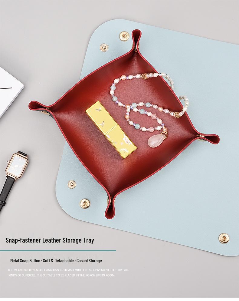 Nordic Leather Storage Tray for Keys, Cosmetics, and Sundries