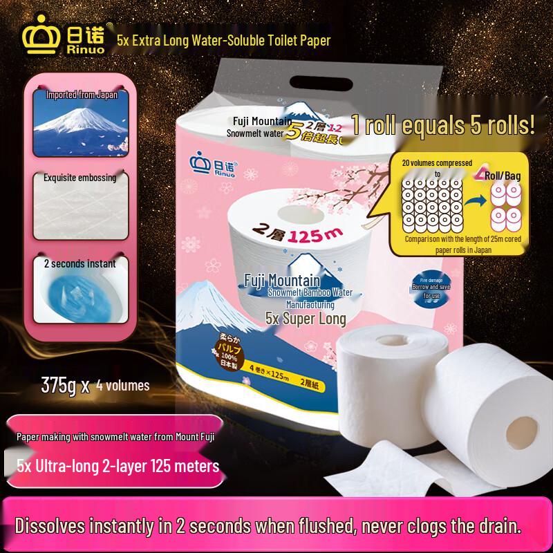 Rinuo Japanese Flushable Core Toilet Paper