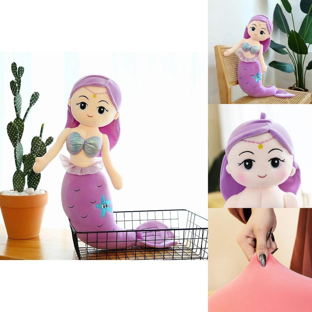 Cute Cartoon Mermaid Soft Plush Cushion Toy Ideal For Kids Birthday Celebrations