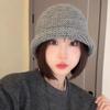 Solid color crimped knitted fisherman's hat children's autumn and winter warm face small wool hat versatile fashion basin hat