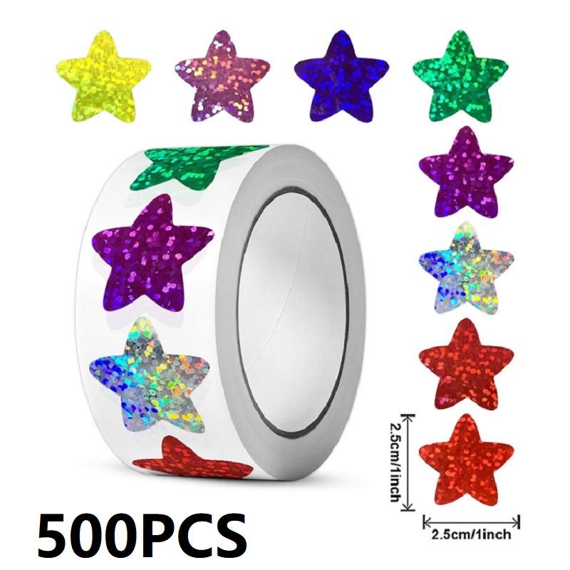 100-500PCS New Stars Stickers Thank You Stickers Photocard Decor Packaging Pack Stickers Roll Rolling Lables