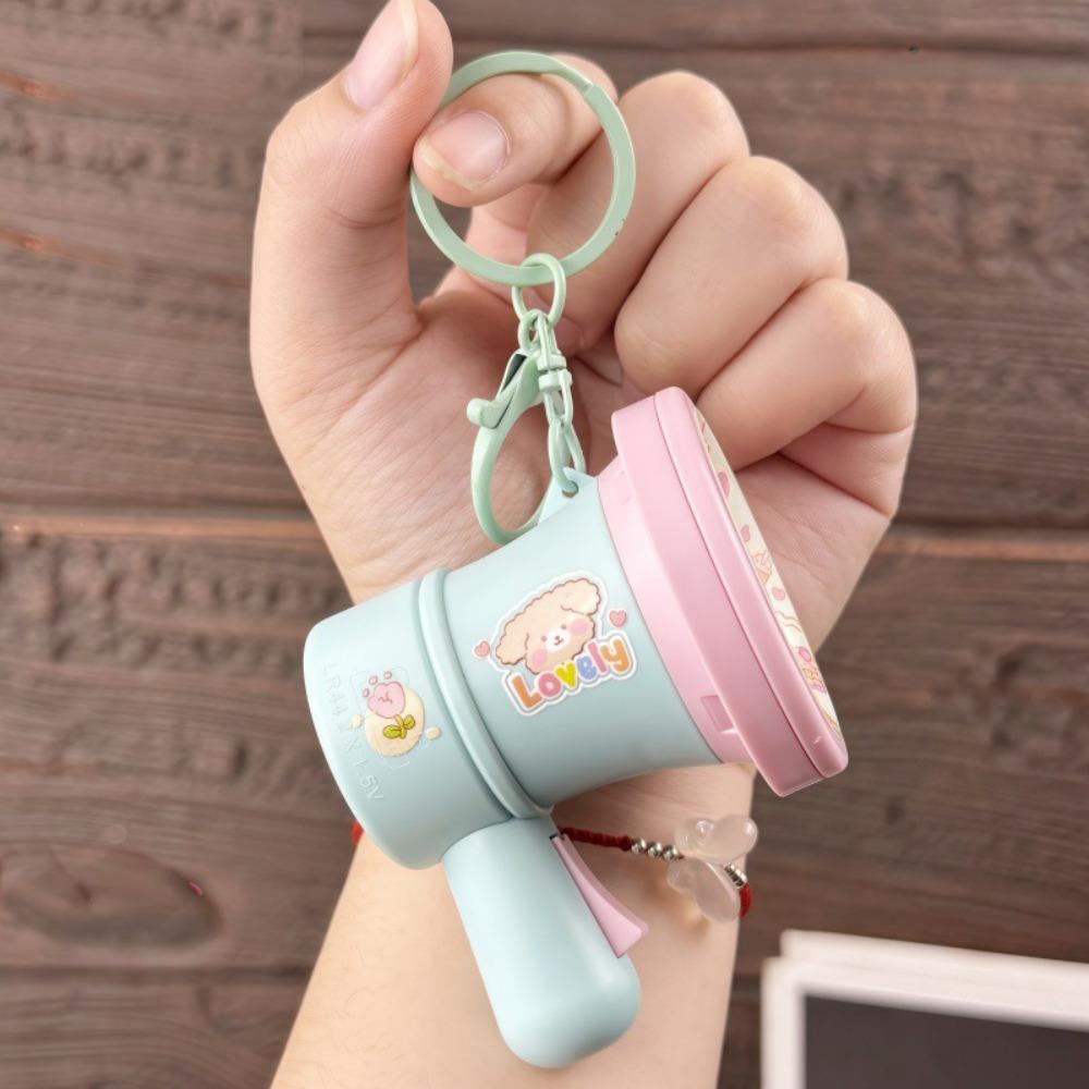 Candy Color Recording Speaker Music Keychain Cartoon Bear Handheld Speakers Toy  Bag Charm