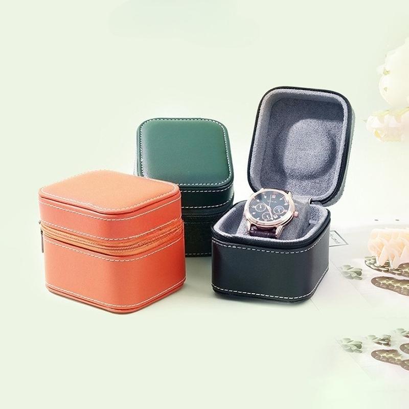 Leder Uhrenbox Reißverschluss Uhren-Displaybox Herren Armbanduhr Wasserdichte Organizer-Box Reise Tragbare Uhren Aufbewahrungsboxen