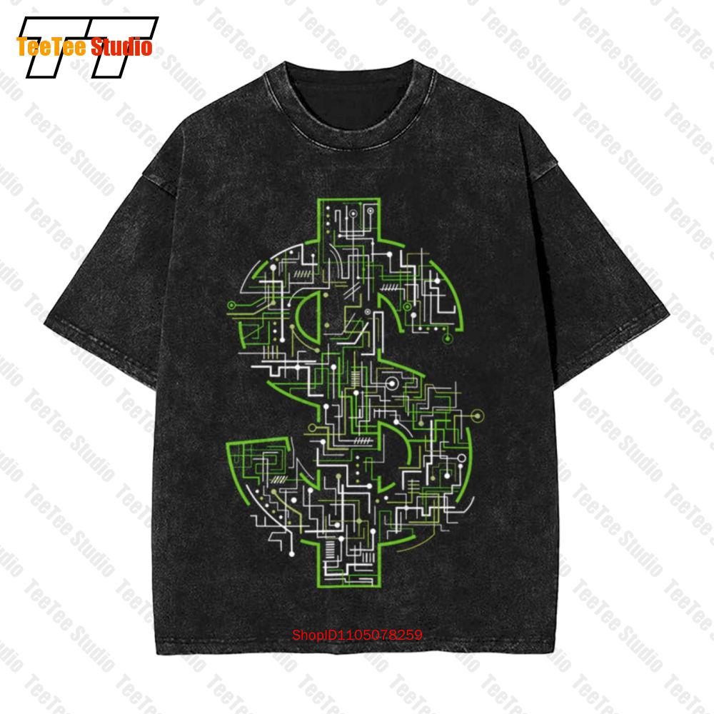 Electric Dollar Sign Vintage Oversized TShirt SLR S